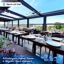 Alüminyum Panel Tavan ve Giyotin Cam Sistemi Pierroloti Otel 1