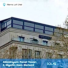 Alüminyum Panel Tavan ve Giyotin Cam Sistemi Pierroloti Otel 6