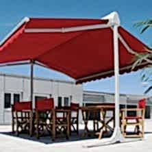 Kırmızı Dekoratif, Kasetli Tente