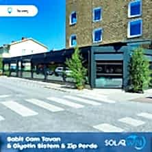 Sabit Cam Tavan ve Giyotin Sistem ve Zip Perde İsveç 1