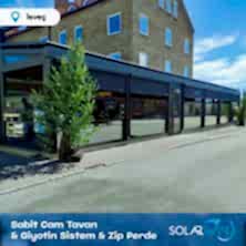 Sabit Cam Tavan ve Giyotin Sistem ve Zip Perde İsveç 3