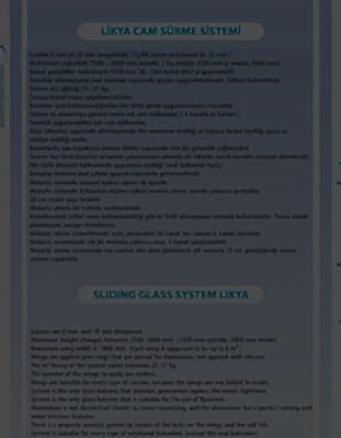 Likya Sürme Cam Sistemleri Teknik Kataloğu